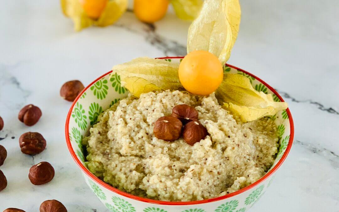 Schnelles Hirse Haselnuss Porridge