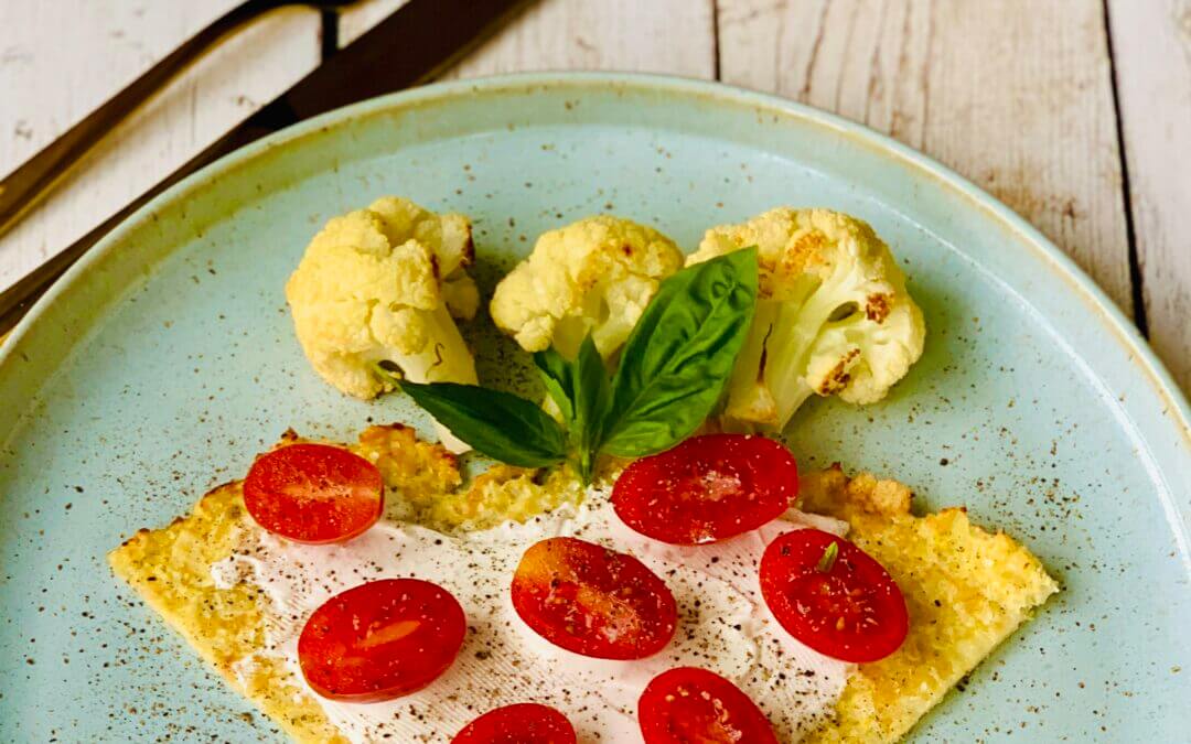Blumenkohlpizza mit Ziegenkäse