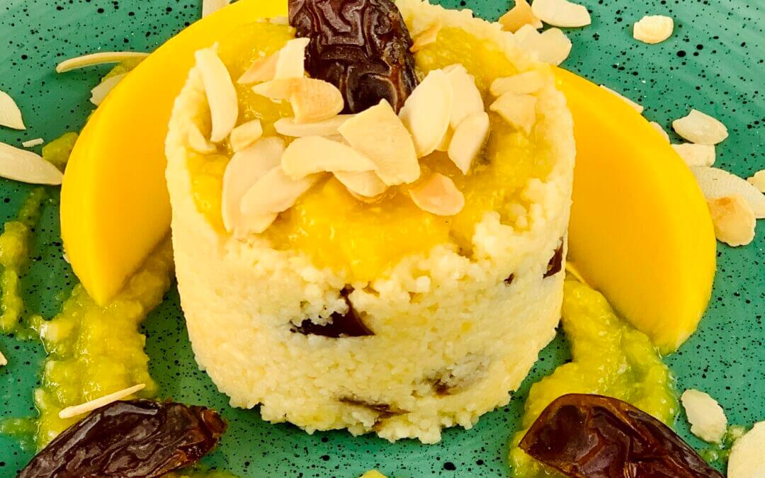 Mango Couscous mit Datteln und Mandeln