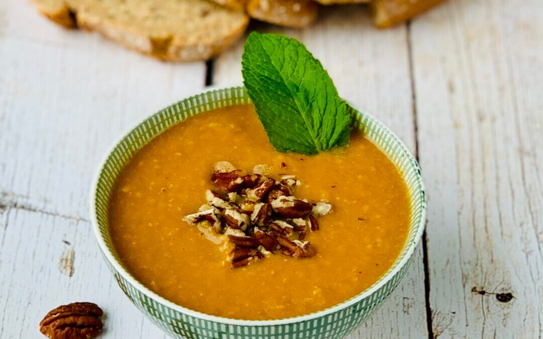 Protein Kürbis Tofu Suppe