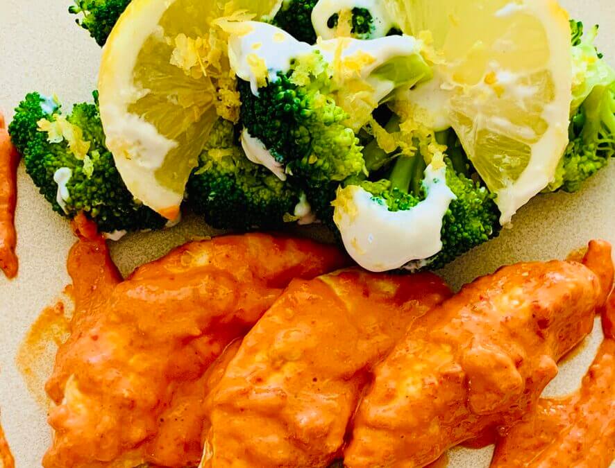 Paprika Hähnchen mit Zitronen Brokkoli