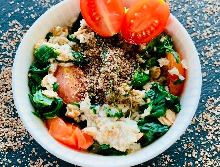 Dinkel Spinat Porridge mit Canihua