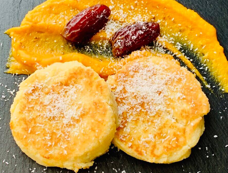 Couscous Pancakes mit Dattelkürbis Creme