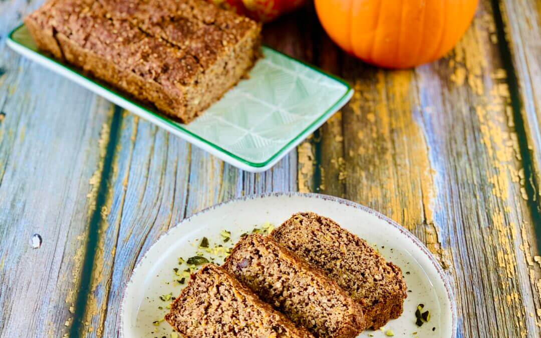 Kürbis Mandel Zimt Bananenbrot