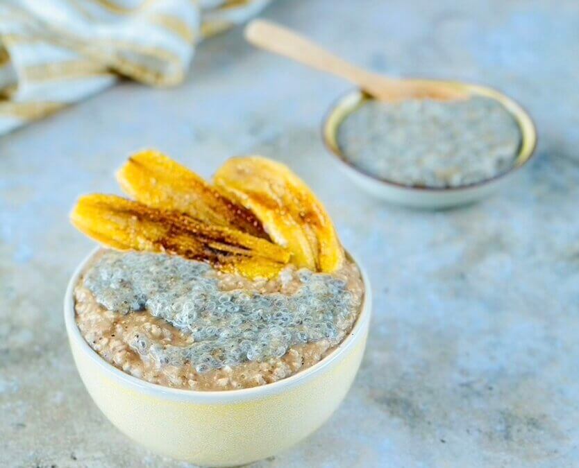 Hafer Porridge mit Bananenchia Pudding