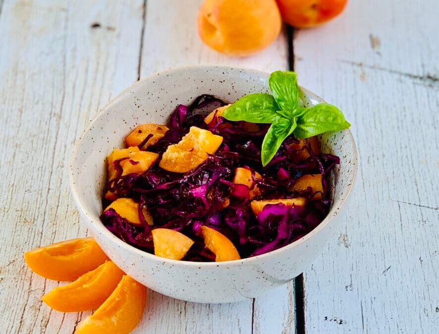 Rotkohl Salat mit Aprikosen