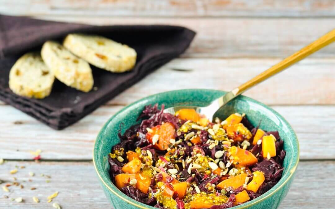 Rotkohl Salat mit Aprikosen
